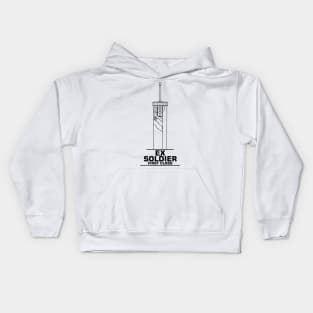 The ex-soldier sword (black) Kids Hoodie